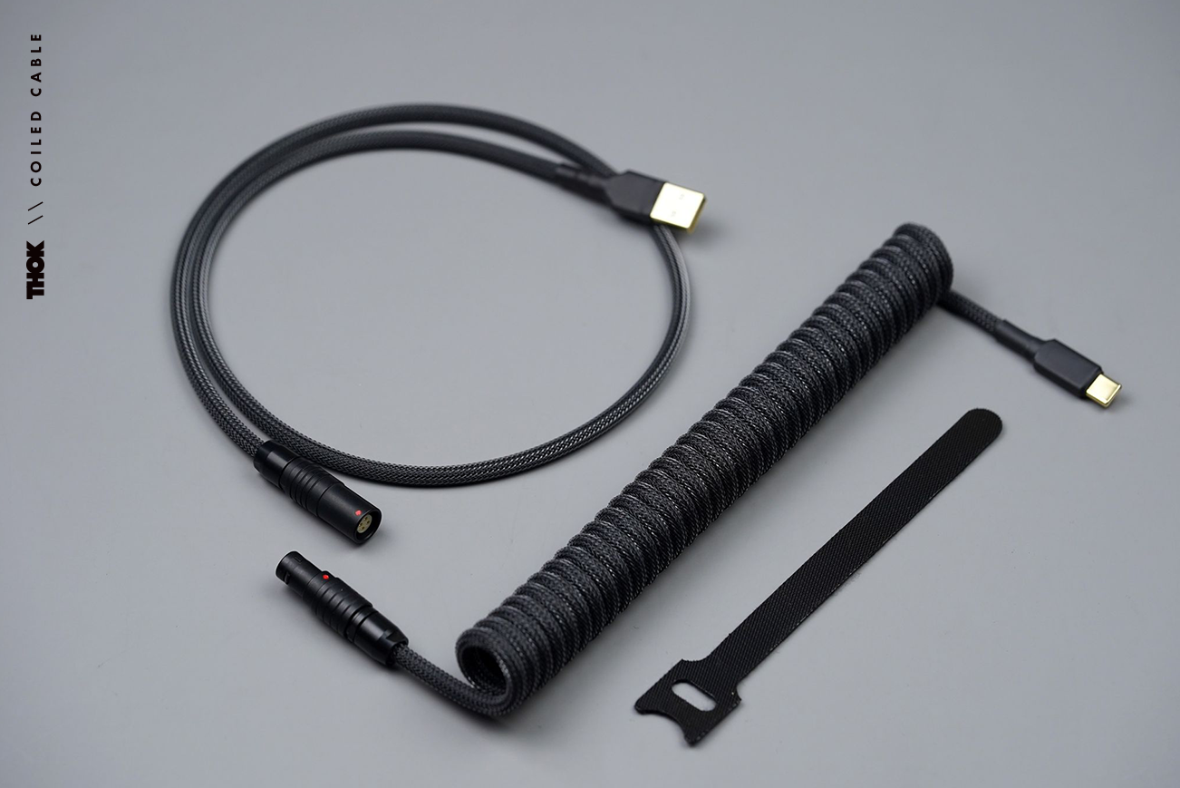 Connected Coiled Cables, Mechanical Keyboard Techflex Cables